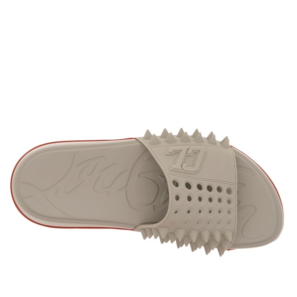 Christian Louboutin Take It Easy Slides Grey Rubber Size 12 US New main image 7